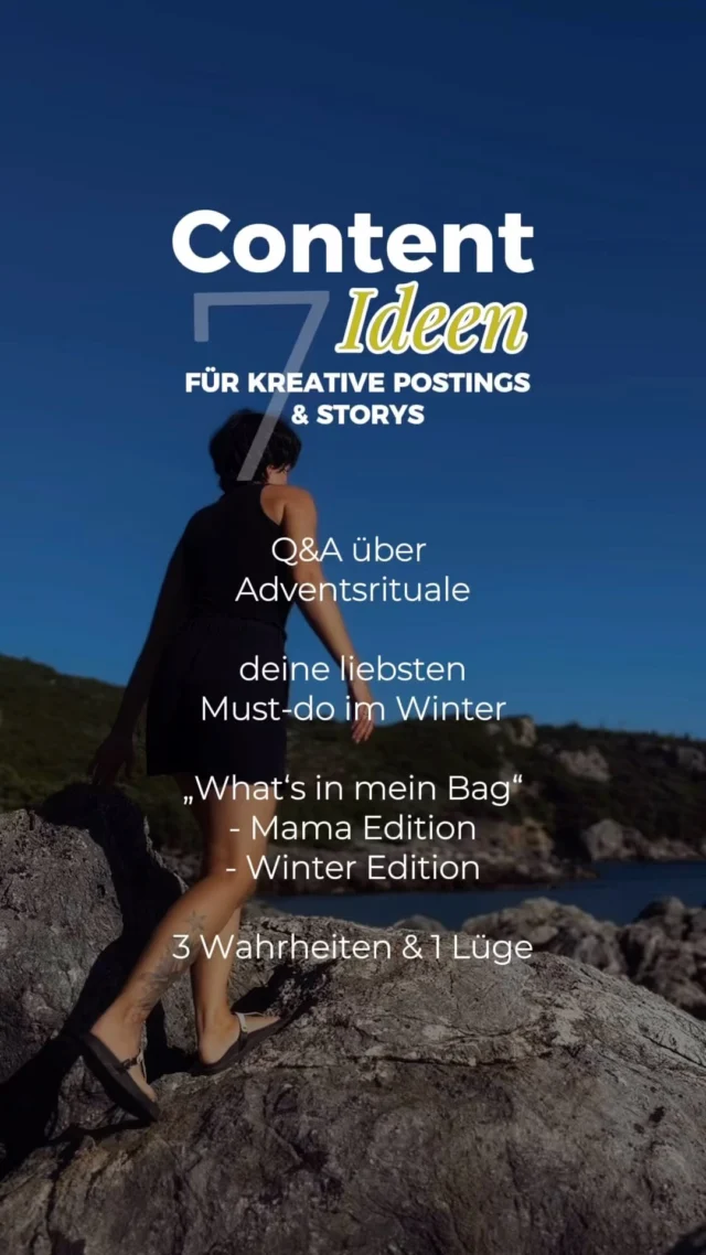 [ideen] Aktuelle habe ich viele Ideen - daher dachte ich mir, ich teile diese mit dir!
Wie gefällt dir das Format? Fehlen dir manchmal Ideen für deinen Content - egal ob Story, Beitrag oder Reel?

Diese Ideen kannst du in jedem Format umsetzen - schau einfach was zu dir & deiner Nische/Thema passt ✨

Wenn du noch mehr Ideen möchtest, melde dich kostenlos für meinen Adventsletter an! Hier gibt es 24 Tage lange Ideen für deinen Content, Instagram Hacks & mehr! Kommentiere einfach Adventsletter und ich schick dir alle Infos 📝

#contentideen #instagramtipps #mehrreichweite #kreativereels